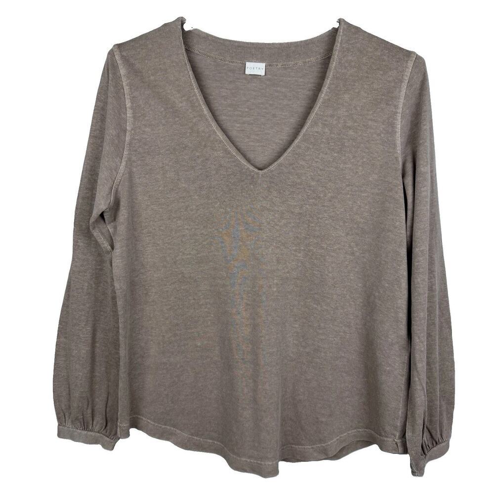 Poetry Hemp Organic Cotton Tunic Top Size 12 Cocoa Brown Lagenlook Minimalist